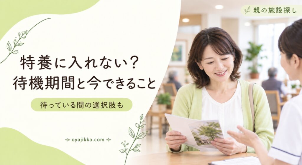 特養に入れないときの待機期間と、待っている間にできることを考える女性